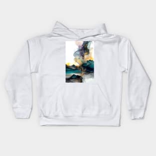 Mountain Eruption - Abstract Alcohol Ink Resin Art Kids Hoodie